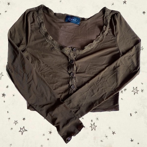 Cider brown mesh top 🍂 - Picture 1 of 2